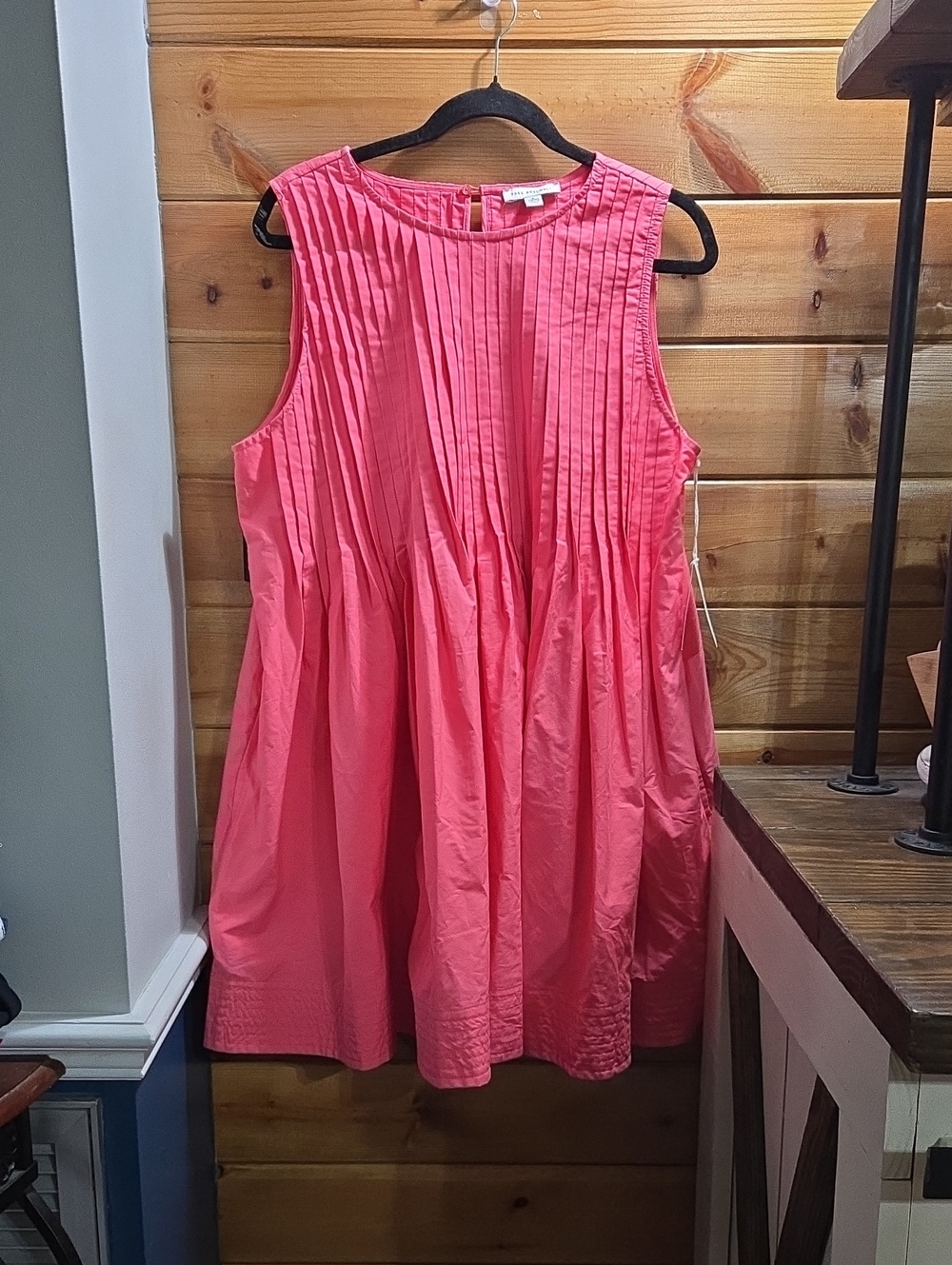 Free Assembly NWT Sleeveless Pink Pleated A-Line Dress Size Large 0563